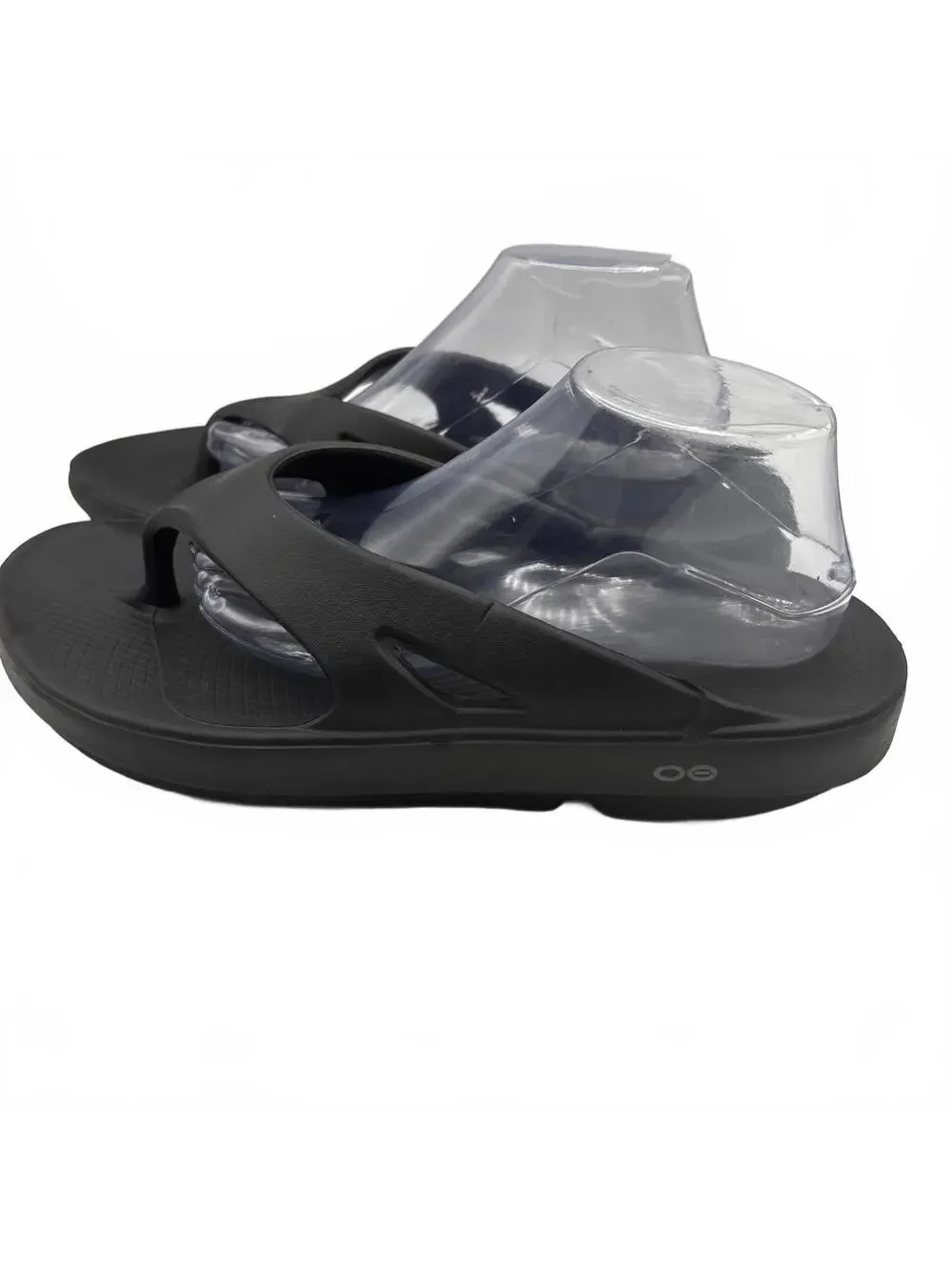 Oofos Black Flip Flop Sandals Shoes Men's Size 12 Women's Size 14